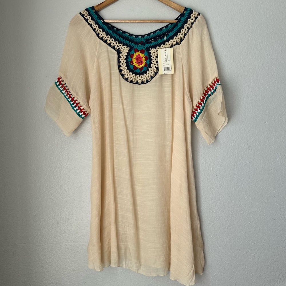 Beach By Exist Crochet Cover-up Boho crochet cover up Beige NEW Bohemian cover